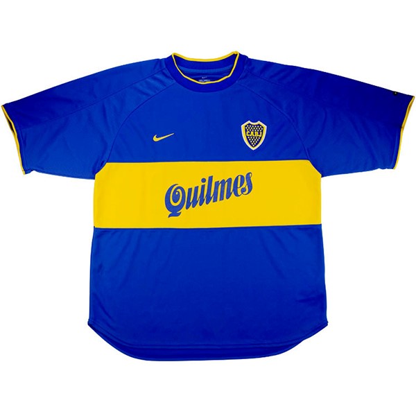 Heimtrikot Thailand Boca Juniors Retro 2000 2001 Blau Günstige Fußballtrikots